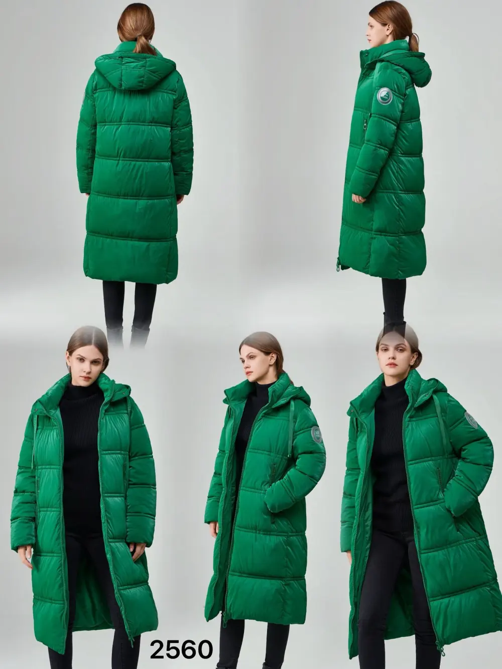 Langärmliger Wintermantel für Damen mit Kapuze (S-2XL Einheitsgröße) ITALIAN FASHION IMPNF242560