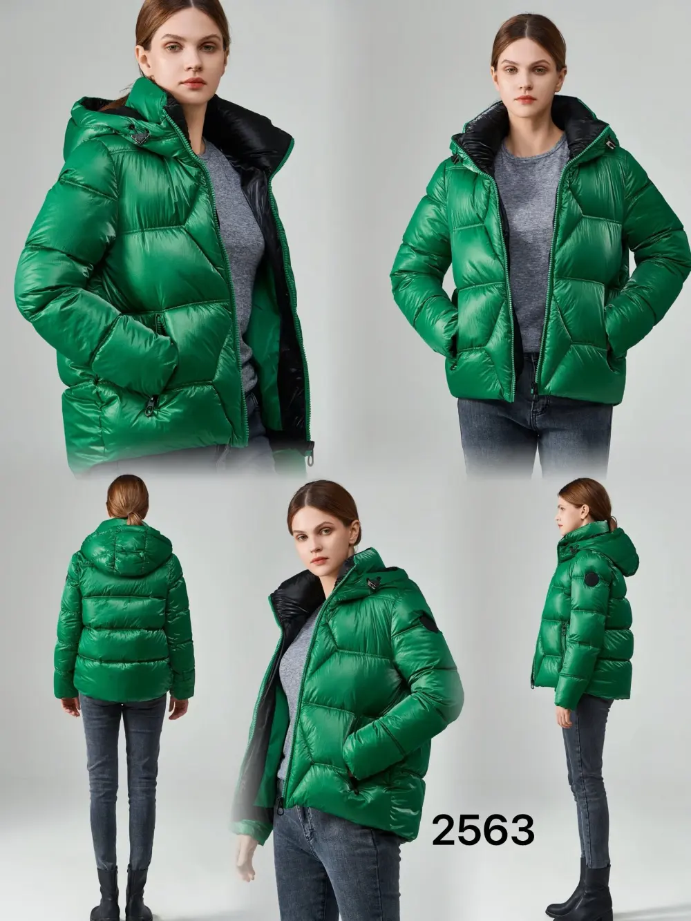 Damen-Jacke mit Kapuze, langärmelig, warm und mit Reißverschluss (S-2XL, Einheitsgröße) ITALIAN FASHION IMPNF242563