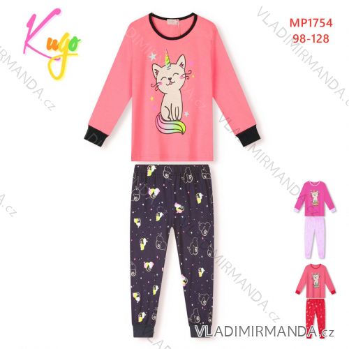 Langer Kinderpyjama für Mädchen (98-128) KUGO MP1759