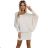 402-7 Pullover warmes Fledermauskleid mit Ausschnitt - beige