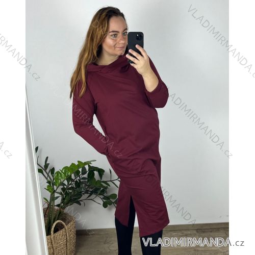 Kleid Dame Langarm Kleid (uni l-xl) SWEETISSIMA ITALIAN Fashion IM518288