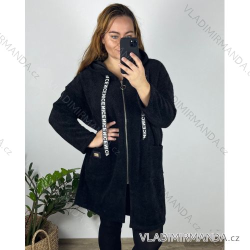 Ärmellose Jacke mit langen Ärmeln (uni sl) ITALIENISCHE Mode IMC17326  schwarz