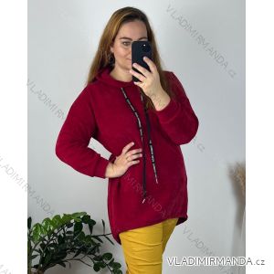 Damen-Sweatshirt in Übergröße mit langen Ärmeln und Kapuze (52/54/56 Einheitsgröße) ITALIAN FASHION IMD24424