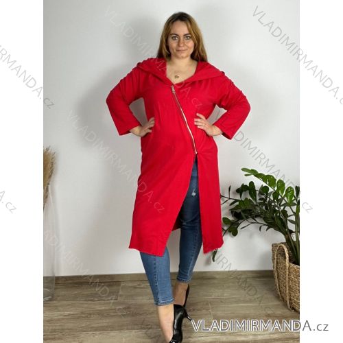 Langes Damenkleid mit Reißverschluss und langem Ärmel (uni m / xl) ITALIAN FASHION IM520351