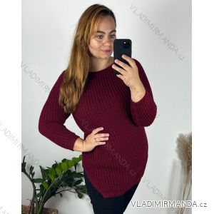 Damen-Strickpullover mit langen Ärmeln in Übergröße (XL/2XL/3XL Einheitsgröße) ITALIAN FASHION IMC23464