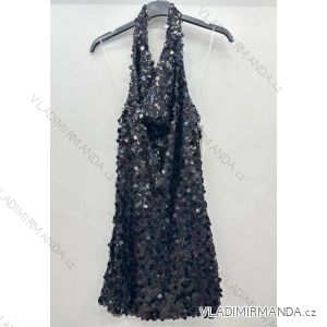 Elegantes, glitzerndes, ärmelloses Damenkleid mit Pailletten (Einheitsgröße S/M) ITALIAN FASHION IMPSH246883