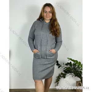 Damen Pullover Lang Langarm Strickkleid (L / XL ONE SIZE) ITALIAN FASHION IM721314