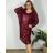 Tunika / Bluse Langarm Damen Oversized (3XL / 4XL ONE SIZE) ITALIAN FASHION IMWQ2191650 56/58 Wein