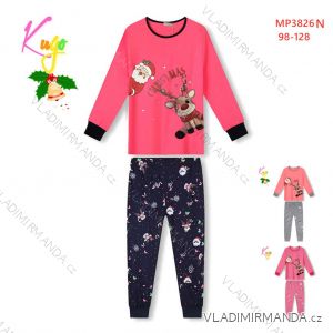 Langer Kinderpyjama für Mädchen (98-128) KUGO MP1759