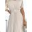 Kurzärmliges Hemdkleid für Damen (S / M ONE SIZE) ITALIAN FASHION IM422633 M / L beige