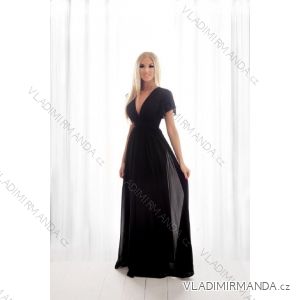 Kleid Lang Elegant Party Kurzarm Damen Übergröße (42-48) FRENCH FASHION FMPEL23TACHAQS