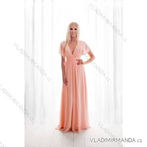 Kleid Lang Elegant Party Kurzarm Damen Übergröße (42-48) FRENCH FASHION FMPEL23TACHAQS