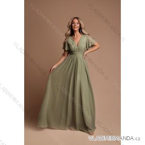 Kleid Lang Elegant Party Kurzarm Damen Übergröße (42-48) FRENCH FASHION FMPEL23TACHAQS