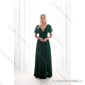 Kleid Lang Elegant Party Kurzarm Damen Übergröße (42-48) FRENCH FASHION FMPEL23TACHAQS