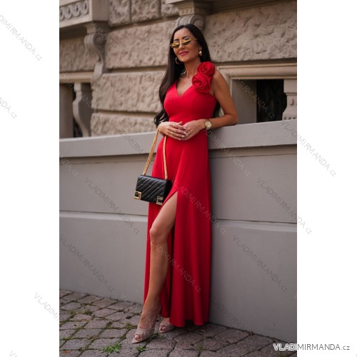 Trägerloses Partykleid aus Tüll für Damen (S/M/L ONE SIZE) ITALIAN FASHION IM923001 rot 34