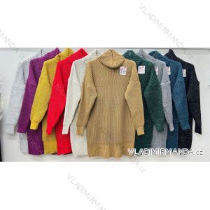 Langärmliger gestrickter Rollkragenpullover für Damen in Übergröße (50/52/54 Einheitsgröße) ITALIAN FASHION IM424783