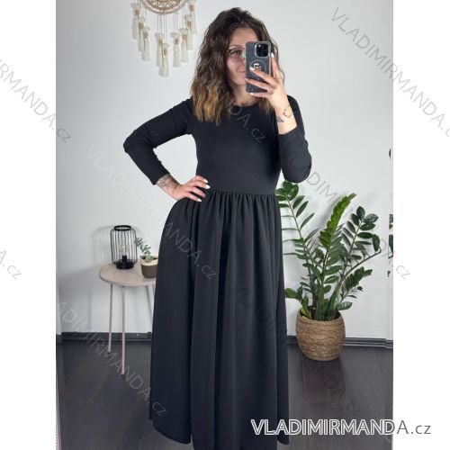 Elegantes langärmliges Kleid mit Gürtel für Damen (Einheitsgröße S/M) ITALIAN FASHION IMM23UN6139