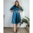 Kleid Oversize Kurzarm Damen (4XL/5XL ONE SIZE) ITALSKÁ MÓDA IM422FLUFF 42/44 Königsblau