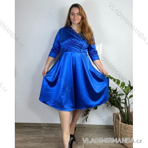 Kleid Oversize Kurzarm Damen (4XL/5XL ONE SIZE) ITALSKÁ MÓDA IM422FLUFF 42/44 Königsblau