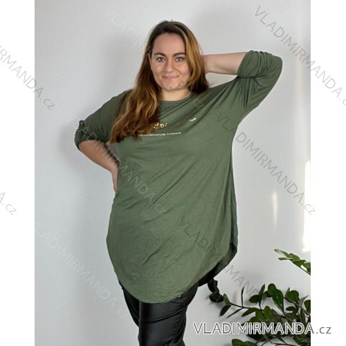 Šaty oversize krátký rukáv dámské nadrozměr (4XL/5XL ONE SIZE) ITALSKÁ MÓDA IM422026