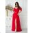 Damen Plus Size (42-46) langes elegantes ärmelloses Partykleid POLISH FASHION PMLBC23265-10 rot 34