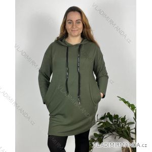 Langärmliges Sweatshirt-Kleid für Damen in Übergröße mit Kapuze (54/56/58 Einheitsgröße) ITALIAN FASHION IM424634