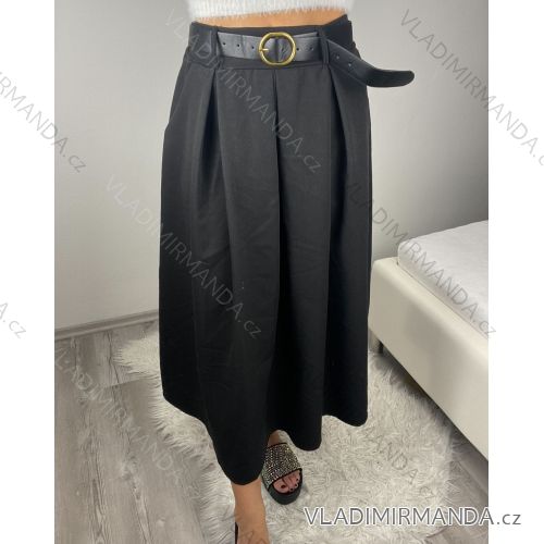 Elegantes langärmliges Kleid mit Gürtel für Damen (Einheitsgröße S/M) ITALIAN FASHION IMM23UN6139 S / M schwarz