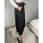 Elegantes langärmliges Kleid mit Gürtel für Damen (Einheitsgröße S/M) ITALIAN FASHION IMM23UN6139 S / M schwarz