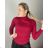 Langarm-Rollkragenpullover für Damen (uni sm) ITALIAN MODA IM919JM-5809-58 S / M Wein