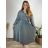 Kleid Oversize Kurzarm Damen (4XL/5XL ONE SIZE) ITALSKÁ MÓDA IM422FLUFF 3xl / 4xl schwarz