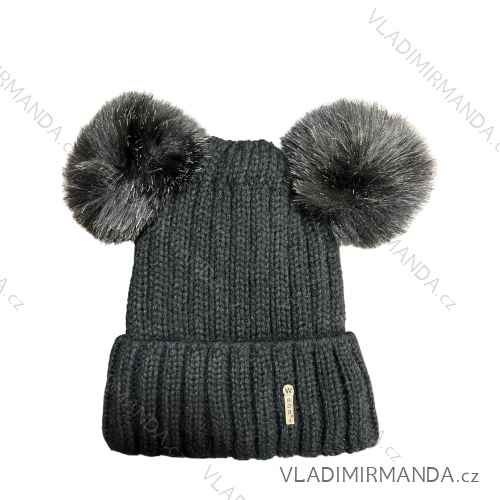 Wintermütze mit Pompon Damen (ONE SIZE) WROBI PV922WROBI EINHEITSGRÖSSE schwarz