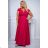 Damen Plus Size (42-46) langes elegantes ärmelloses Partykleid POLISH FASHION PMLBC23265-10 růžová fuchsiová 50