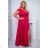 Damen Plus Size (42-46) langes elegantes ärmelloses Partykleid POLISH FASHION PMLBC23265-10 růžová fuchsiová 50