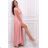 Damen Plus Size (42-46) langes elegantes ärmelloses Partykleid POLISH FASHION PMLBC23265-10 Rose alte Rose 48