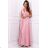 Damen Plus Size (42-46) langes elegantes ärmelloses Partykleid POLISH FASHION PMLBC23265-10 pink 40