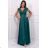 Damen Plus Size (42-46) langes elegantes ärmelloses Partykleid POLISH FASHION PMLBC23265-10 grün 36