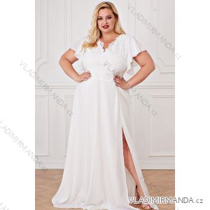 Kleid Lang Elegant Glitzer Kurzarm Damen Übergröße (48-54) POLISH FASHION PMLBF24CHARLOTTE