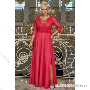 Damen Plus Size (42-46) langes elegantes ärmelloses Partykleid POLISH FASHION PMLBC23265-10