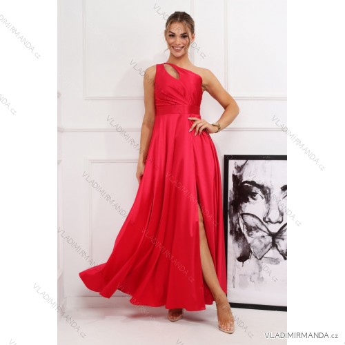 Langes formelles Kurzarmkleid für Damen (36-54) POLISH FASHION PMLMR23ALICE rot 40