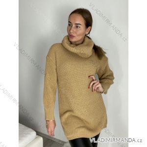 Kurzes gestricktes Rollkragen-Langarmkleid für Damen (Einheitsgröße S/M/L) ITALIAN FASHION IMPLI248123