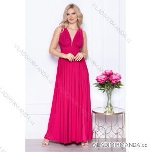 Langes, elegantes Damenkleid mit breiten Trägern (SL) FRENCH FASHION FMPEL23VELVET