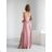 Langes, elegantes Damenkleid mit breiten Trägern (SL) FRENCH FASHION FMPEL23VELVET pink 34