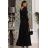 Langes, elegantes Damenkleid mit breiten Trägern (SL) FRENCH FASHION FMPEL23VELVET schwarz XL