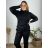 Strickpullover dünner Rollkragen Langarm Damen (L / XL ONE SIZE) ITALIAN FASHION IMD211110 44/46 schwarz