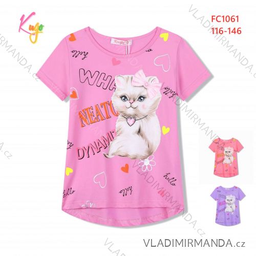 T-Shirt Kurzarm Kinder Jugend Mädchen (116-146) KUGO WT0890