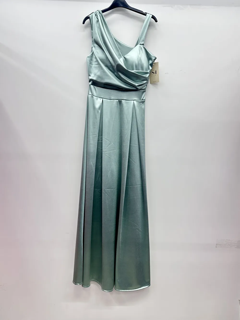 Langes ärmelloses Abendkleid aus Satin für Damen (S/M/L EINHEITSGRÖSSE) ITALIAN FASHION IMPSH256678