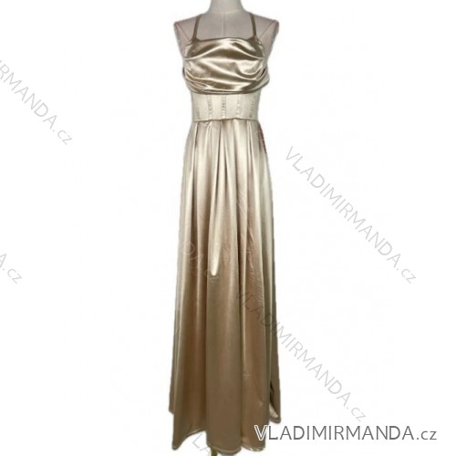 Langes, elegantes, trägerloses Damenkleid (Einheitsgröße S/M) ITALIAN FASHION IMPBB24B23922 beige S/M/L