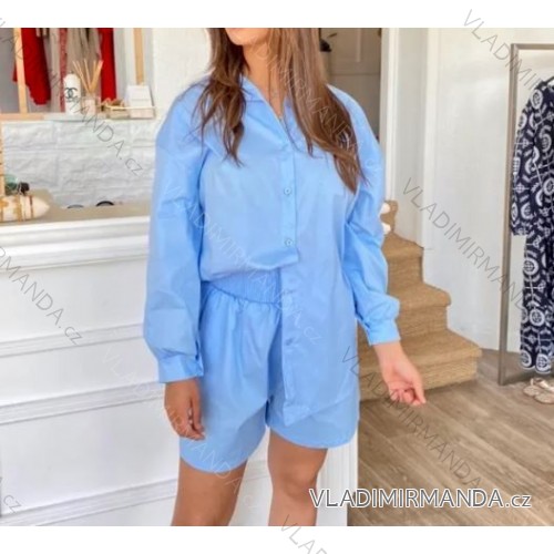 Damen-Langarmshirt (S/M EINHEITSGRÖSSE) ITALIAN FASHION IMPBB23C16680 hellblau S/M/L