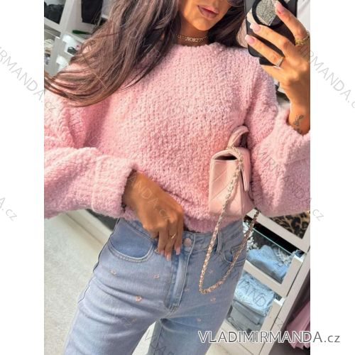 Warmer, pelziger Mohair-Langarmpullover für Damen (S/M/L, EINHEITSGRÖSSE) ITALIAN FASHION IMWCH25015