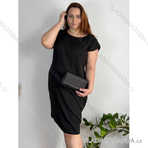 Kurzarmkleid für Damen in Übergröße (L-3XL) POLISH FASHION PMF20013 50 schwarz